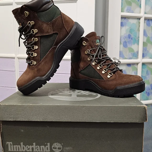 Men’s Timberland X Staple Field Boot Chukka Dark Brown Nubuck 13 US TB0A29FQD47 Timberland 6 Inch Waterproof Field Boot Dark Brown Nubuck TB  main image 4